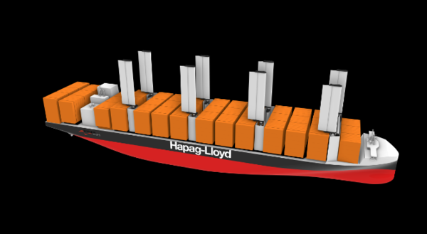 하팍로이드 풍력보조 컨테이너 선박 개념 디자인.